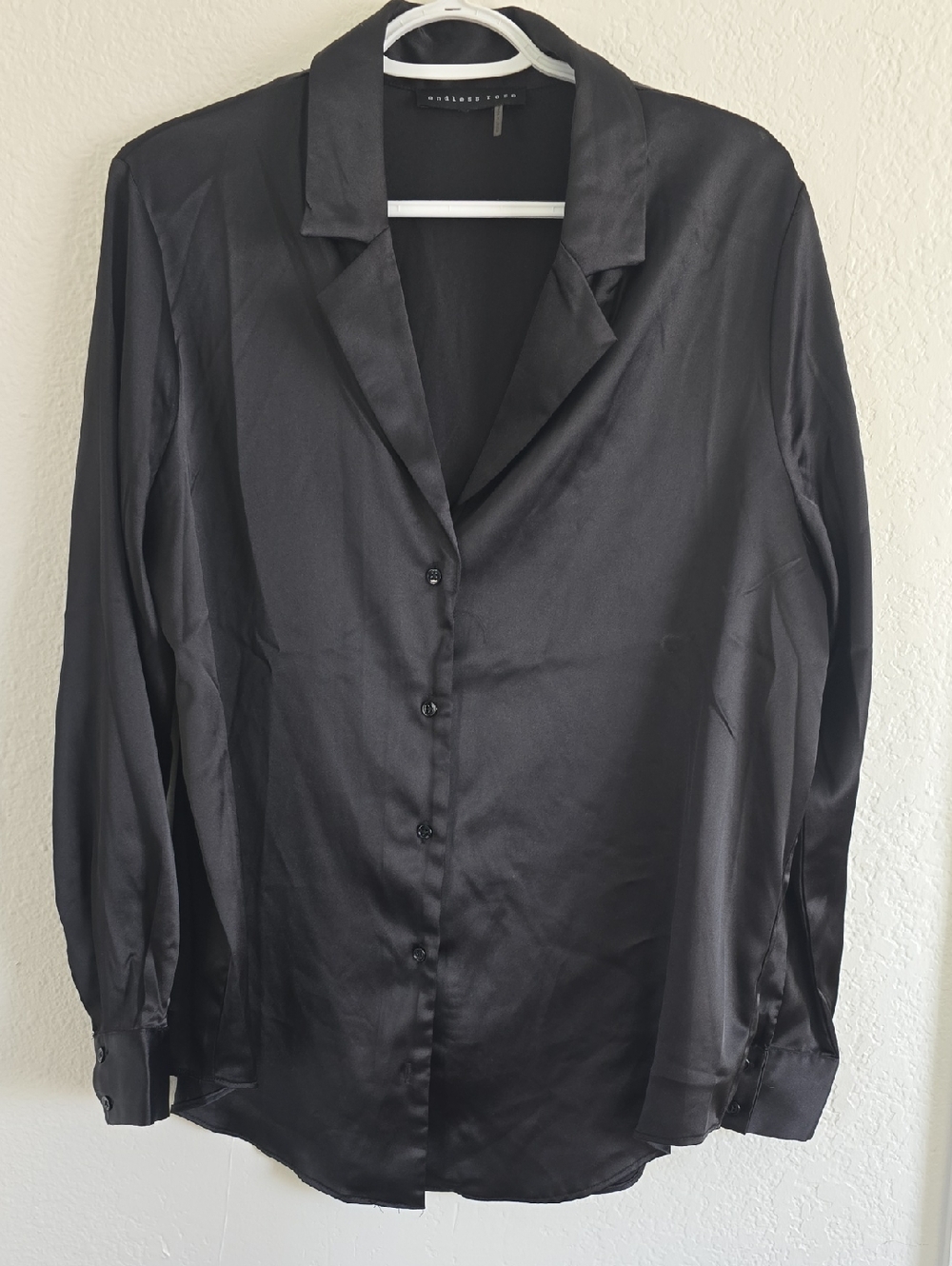 Endless Rose Black Satin Blouse